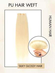 PU Hair Weft Hair Extensions Tape In Hair Extensions Real Human Hair Remy Hair Extensions Straight Seamless Hair Invisible Long Tape PU Weft Human Hair Bundles Natural Hair Extensions - Multicolor - View 8