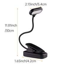 Yogle Lámpara de lectura recargable con cable Tipo C, lámpara de lectura con clip [3 colores y 10 niveles de brillo] Mini luz flexible de cuello de ganso y clip para la noche para niños