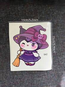 Sanrio Sanrio Witch & Kuromi Cute Halloween Sticker Set For Notebook, Car Window, Glass Decoration, School Supplies, Back To School