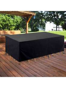 1pc Outdoor Garden Furniture Cover, Made Of 210D/420D Silver-Coated Waterproof Material, Dust And Snow Proof For All Seasons, Suitable For Outdoor Patio, 124*70.87*29.13in