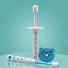 Cepillo de dientes para mascotas de cerdas suaves de color aleatorio, cepillo de dientes de 360° para limpieza dental, aseo de mascotas, productos para mascotas. Cepillo de dientes pequeño para perros y gatos para una limpieza profunda de los dientes.