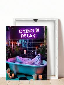 1pc Bộ xương hiện đại trong bồn tắm, Ma trong bồn tắm, NGÂM XƯƠNG CỦA TÔI, CHẾT ĐỂ THƯ GIÃN Nghệ thuật phông chữ trích dẫn đèn neon, Nghệ thuật tường Halloween, Trang trí phòng ngủ, Trang trí phòng khách, Trang trí văn phòng, Trang trí tường phòng ăn, Trang trí nhà bếp, Phòng học, Hành lang, Trang trí ký túc xá, Trang trí phòng tắm, Quà tặng lý tưởng cho bạn bè, Nghệ thuật tường, Trang trí tường, Trang trí nhà cửa, Trang trí phòng, Nghệ thuật tường vải, Áp phích, Nghệ thuật tường có khung, Khung tùy chọn - Nhiều màu - Xem 10