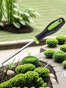 1pc Heavy Duty Metal U-Shaped Seal Puller For Garden, Lawn Cracks And Paving Joints - Green And Black Handle Lawn Loosening Tool, Window Screen Retainer Replacement Hook, Gasket Removal Pliers, Perfect For Weeding And Soil Clearing, Garden Remover For Pathway And Lawn, No Battery Required, Outdoor Removal Accessory