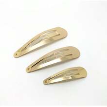 30个金色金属5厘米水滴形BB发夹，适合日常佩戴，爪夹，发爪，发卡，发夹，学生用品，发饰，头部饰品，发夹 - 金色 - 查看 3