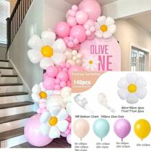 135 Teile Rosa Ballon Kranz Bogen Set, Rosa Ballon Makronen Ballon Gänseblümchen Ballon Geburtstag, Hochzeit, Abschluss, Heimkommen, Jubiläum Geschlecht enthüllen Geburtstags Party Dekoration