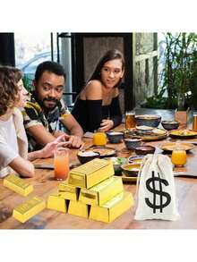 用于婚礼和节日摄影的新型仿金条道具适用于家居装饰、礼品、万圣节礼品、圣诞节礼品、新年礼品等