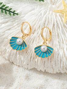 1pair Holiday Style Simple Enamel Starfish Shaped Fashionable Party Earrings For Women's Daily Wear And Commute