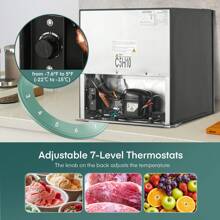 32LTable Top Mini Freezer Black Freestanding, Small Freezer With 7 Adjustable Temperature,Energy Efficient, 4 Star Freezing,Removable Wire Shelf For Bedrooms - UK Plug(220-240V) - View 5