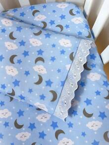 Laura Baby 2-Piece Sheet Set For American Standard Crib Or Mini Crib 100% Cotton - 藍色睡眠 - 查看 2