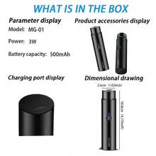 Mini Portable Electric Shaver, Rechargeable Self-Grooming Razor Suitable For Eyebrows, Upper/Lower Lips, Cheeks, Chin And Neck, 500mAh Battery Capacity - Black - View 6