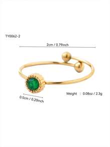 1pc Elegant Luxurious Exquisite Minimalist European Retro Chic High-End 18k Gold Plated Stainless Steel Zirconia Diamond Geometric Pattern Ring, Suitable For Summer, Holidays, Travel, Work, Daily Wear, Parties And Gatherings, Women Jewelry