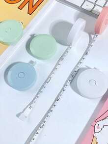 可爱迷你伸缩自动卷尺，软卷尺，身体缝纫柔性尺，用于减肥医学身体测量缝纫裁缝工艺，卷尺长度为 1.5 米/60 英寸，小巧、便携、双面秤，家用测量衣服、身高、多功能