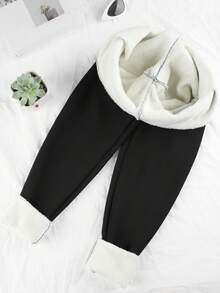 Colanți skinny cu talie înaltă și căptușeală termică pentru femei, 2 buc., de iarnă, casual, pentru exterior, bleumarin și negru, din fleece