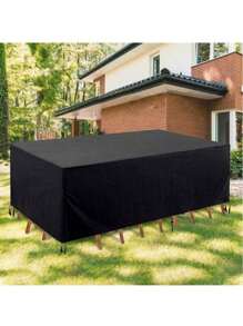 1pc Outdoor Garden Furniture Cover, Made Of 210D/420D Silver-Coated Waterproof Material, Dust And Snow Proof For All Seasons, Suitable For Outdoor Patio, 124*70.87*29.13in