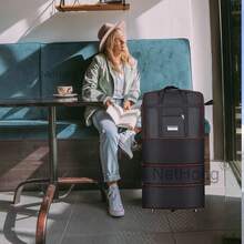 NetHong Men's Large Expandable Foldable Suitcase Collapsible Rolling Travel Luggage Bag - Black - View 4