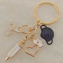 Ensemble de porte-clés d'outils médicaux uniques de rue - stéthoscope, seringue et masque - des cadeaux parfaits pour les infirmières ! Accessoires de voiture Charm de sac