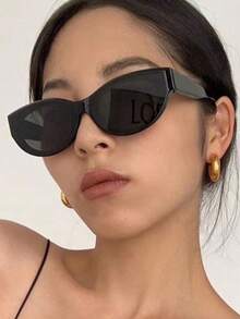 2 件装欧美时尚经典休闲椭圆小框时尚眼镜，优雅美观，适合女性各季节佩戴的时尚眼镜猫眼形太阳镜