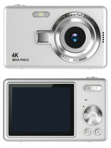 1 Pc CCD Digital Camera For Beginners And Student, 3.66inch X 2.36inch, Retro Digital Camera, With 2.4-Inch IPS Screen, 16X Zoom & Anti-Shake, Autofocus, HD 1080P Photo/Video, Perfect For Beginners & Students, Includes Fill Light, 650mAh Rechargeable Battery, With USB Type-C Charging Cable, Card Reader, Camera Lanyard, Holidays & Birthday Gifts For Boys And Girls, Easy To Use, Non-Professional Camera