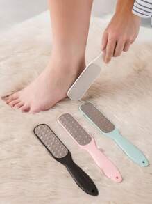 1pc Large Double-Sided Foot File - Hypoallergenic Metal Design, 4 Colors (Black, Pink, Light Blue, White), Home Callus Remover & Dead Skin Scrubber [Random Color]