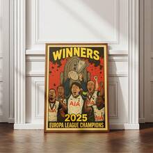 1pc Tottenham Hotspur Europa League Champions Comic Book Wall Art Style Stadium Poster With Son Heungmin, Frameless Canvas Painting, Man Cave Sports Decor For Bedroom/Living Room/Office/Game Room, Perfect Gift For Football Fans & Back To School Decor (Soccer Wall Print, Vacation Travel, Beach Graduation, Wall Prints, Funky Posters) - Multicolor - View 3