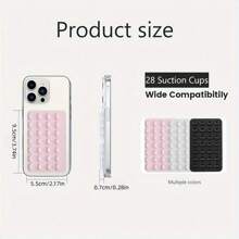 2 pezzi Ventosa antiscivolo per telefono in silicone, 28 ventose in silicone adesive, adesivi antiscivolo per telefono, supporto per power bank con ventosa compatibile con e Android, regalo per compleanni, famiglia e amici, supporto per telefono, accessori per telefono