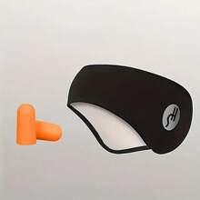 A Cotton Eye Mask With Noise Cancelling Earmuffs And Earplugs - Comfortable And Adjustable Soundproof Eye Mask For A Good Night's Sleep, Protect Your Ears From Noise, Travel Essentials, Solid Color Style, No Batteries Required - 黑色 - 查看 6