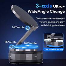 磁性车载手机支架，真空吸盘手机支架，兼容性广，360度旋转吸盘，无胶可折叠 - 彩色 - 查看 3