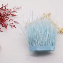 1Meter 8-10cm Colorful DIY Ostrich Feather Trims Crafts Plume Sewing Clothing Accessories White Feathers Ribbon Wedding Party Accessories - Multicolor - View 22