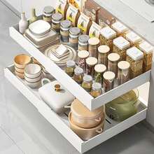 32-52CM Pull Out Cabinet Organiser, Pull Out Kitchen Storage,Adjustable Drawers - White - View 3