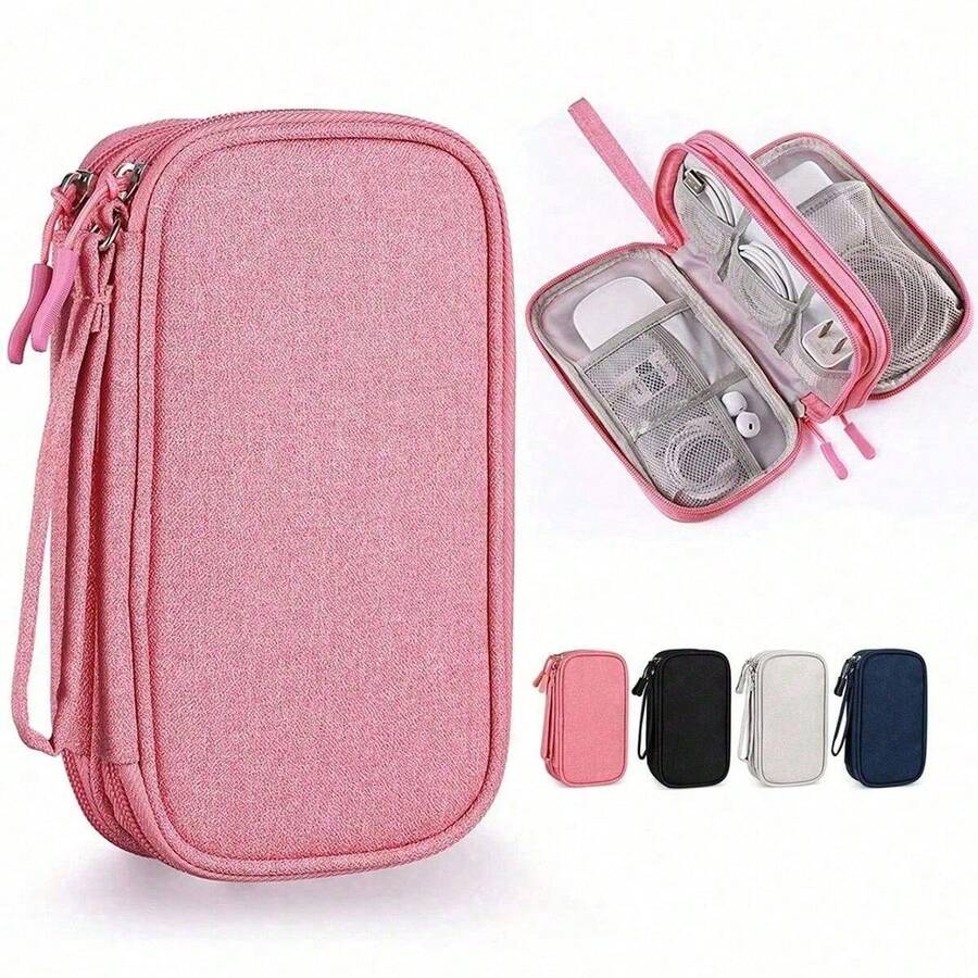 防水数据线收纳袋，是整理线缆的理想之选，适合夏季度假、户外活动和旅行必备。 - 彩色 - 查看 1