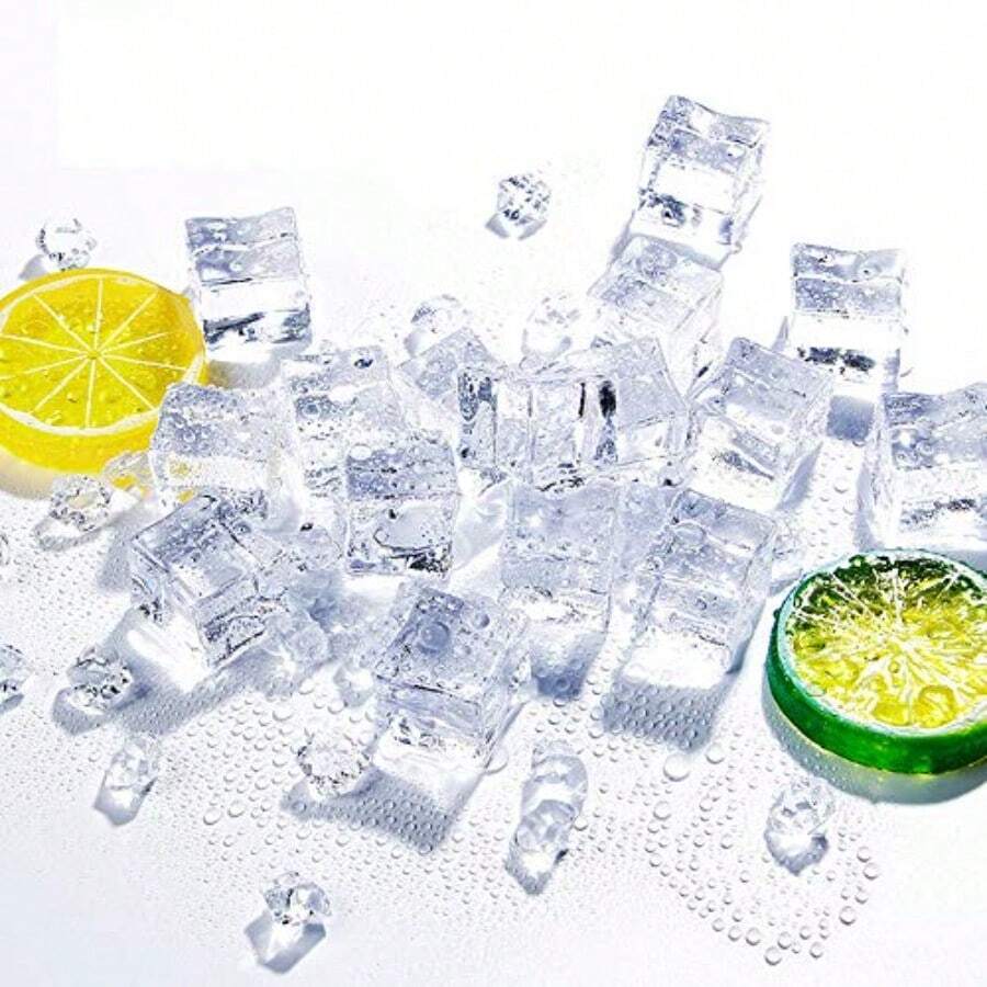 ACZ 50 Pcs 20mm Clear Fake Ice Acrylic Decorative Ice Cubes Display For Home Decoration Wedding Centerpiece Vase FillersPhotography PropsKitchen Decoration 2216 - 無色 - 查看 1