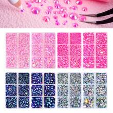 2000/1580pcs/Box 2mm/3mm/4mm/5mm/6mm Flat Bottom Resin Rhinestones, Handmade DIY Resin Accessories For Clothing, Shoes, Decoration (Optional Rhinestone Pen And Glue)