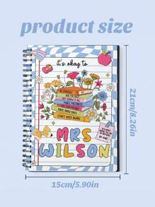 Customized Personalized Red French-Style Spiral Notebook, Lined Notebook, Coil-Bound Notebook, Jourde Pattern Spiral Notebook, Featuring Floral Theme, For The First Day Of School, A Cute Stationery Set Suitable For Boys And Girls, Essential School Supplies,School Supplies,Back To School