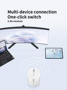 Lenovo 2.4G 无线鼠标，商务办公静音鼠标，亲肤纹理，人体工程学设计，商务和家庭办公鼠标，兼容多种平台，1.5V 电池供电（不含电池） - 白色 - 查看 5