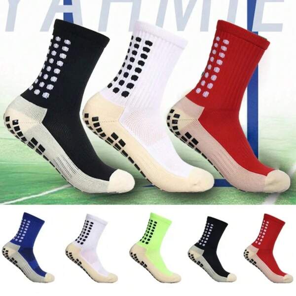 Calcetines antideslizantes de fútbol para hombres y mujeres, calcetines deportivos transpirables con silicona en la suela para fútbol, deportes al aire libre, carrera y ciclismo