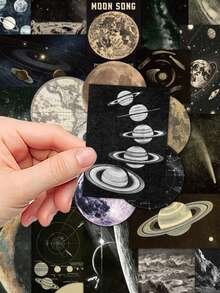 50 件复古天体贴纸神秘星星手册笔记本电脑手机壳行李滑板头盔装饰贴纸，适用于学校用品，返校 - 彩色 - 查看 8