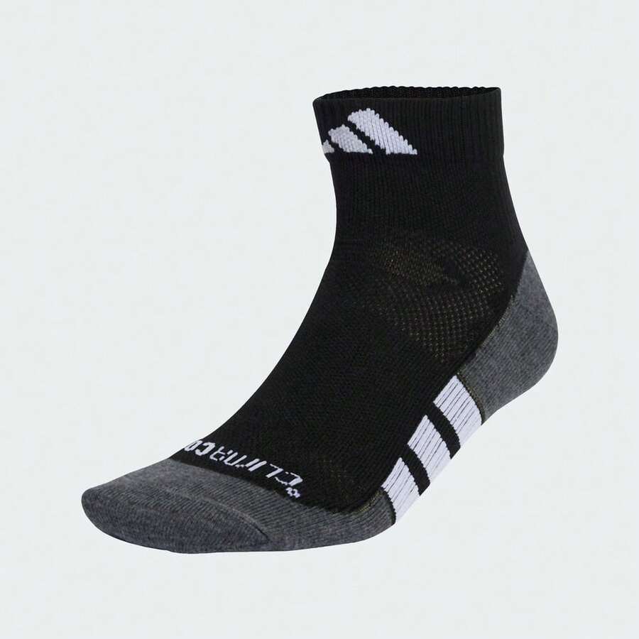 Adidas 3 双男女款 PRF T-CC QRT 中筒袜，优惠装 KA0001 - 黑色 - 查看 1