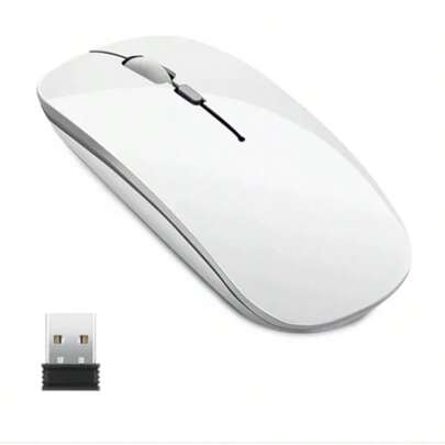 Mouse Inalámbrico Recargable 2.4g Con Bluetooth 7color Ratón Silver