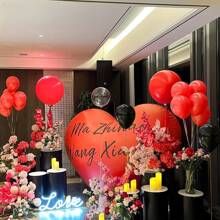 60个/98个红黑气球套装，红黑乳胶气球，适用于生日、婚礼装饰、宝宝派对、迎婴派对、订婚派对、性别展示气球、万圣节派对装饰气球。家居装饰、万圣节装饰、秋季装饰、房间装饰、秋季装饰。 - 彩色 - 查看 4