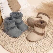 Simple Solid Color Infant Warm Boots, Casual Outdoor Comfortable Autumn/Winter