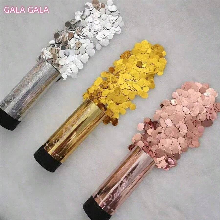 3pcs/1pc Confetti Poppers, Multicolor Paper Confetti Cannon Popper, Party Decoration & Gift For Wedding, Birthday, Graduation, Anniversary, New Year - Multicolor - View 1
