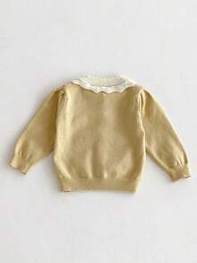 Cardigan cu dantelă și model brodat pentru bebeluși, toamnă/iarnă