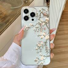 Flower 1pc Transparent Anti-Drop TPU Phone Case Compatible With Iphone 11, 15 Pro Max, 14 Pro Max/Galaxy /Honor X6A, X7B, X8B Waterproof Shockproof Scratch Resistant,International Version, Not The Domestic Version - Multicolor - View 3
