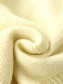 Women's Solid Color Single-Breasted Long Sleeve Hooded Knit Cardigan - Yellow - View 5