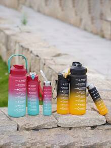 1pc 300/800/2000ml Large-Capacity Gradient Water Cup, Portable Outdoor Travel Sports Straw Cup,Water Bottles With Times To Drink And Straw, Motivational Water Bottle With Time Marker, Leakproof, Drinking Sports Water Bottle For Fitness, Gym And Outdoor,Back To School