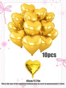10 个 18 英寸心形铝箔气球，适用于婚礼、订婚、周年纪念、生日派对、丛林主题装饰 - 彩色 - 查看 10