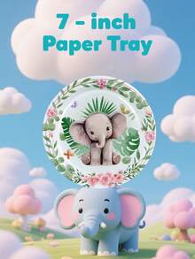 10pcs Disposable Cartoon Animal Series Pattern Paper Tray, Suitable For Business Receptions, Family Gatherings, Themed Party Supplies, Disposable Paper Tray, Party Paper Tray. Party Gifts, Bridal Showers, Restaurant Decorations - Multicolor - View 6