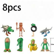 1/8/16/24 件 TungTungTungSahur 意大利互联网病毒脑腐生物模型雕像 TraalaleroTralala BombardiroCrocodilo，桌面装饰/恶作剧收藏家套装（有趣的小雕像） - 彩色 - 查看 19