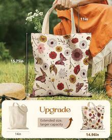 Aesthetic Tote Bag Girls - With Magnetic And Zipper Inner Pocket Women Lady Canvas Cotton Tote Bag