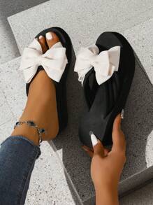 大码女式编织平底拖鞋，花卉时尚室内外人字拖，夏季适用